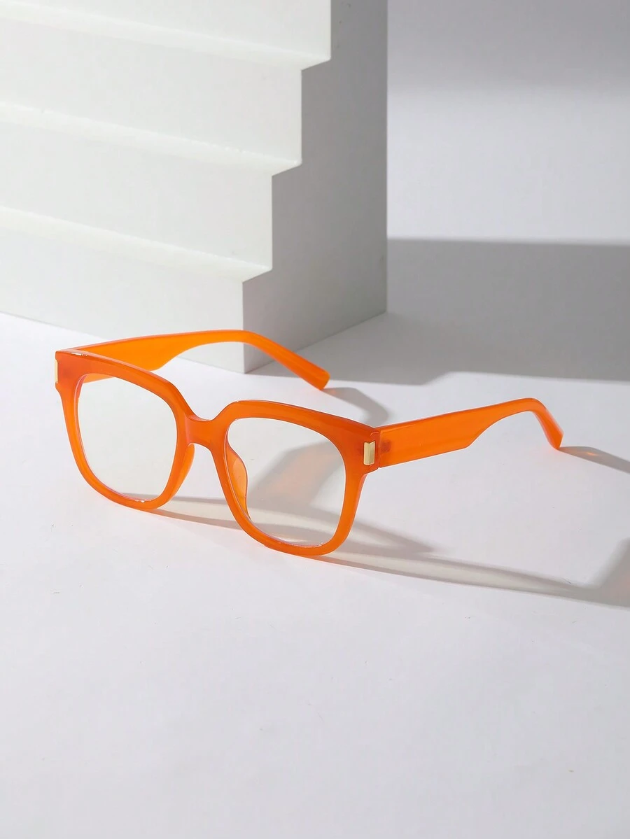 1 件女士时尚方形简约眼镜，休闲日常佩戴