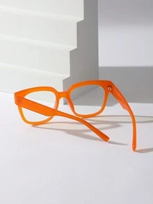 1 件女士时尚方形简约眼镜，休闲日常佩戴