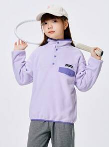 Balabala Teen Girl Rocker Fleece Pullover Sweatshirt - Purple - View 3