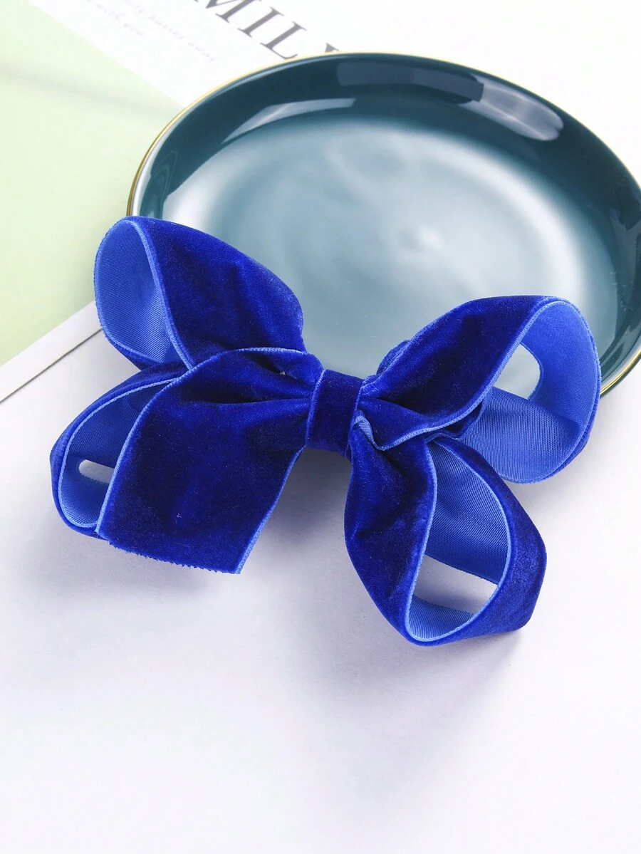 1 Miếng Xanh Nhung Đơn giản Cao-kết thúc Trang trí Nơ Kẹp tóc Đối với Mùa Thu /đông