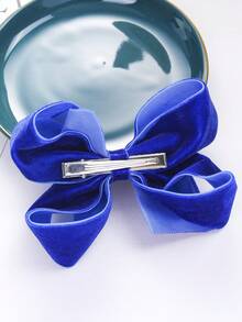 1 Miếng Xanh Nhung Đơn giản Cao-kết thúc Trang trí Nơ Kẹp tóc Đối với Mùa Thu /đông - Xanh đậm - Xem 4