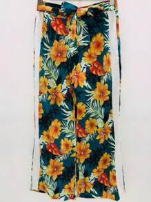 女士棉質寬褲 - 綠色 - 查看 1