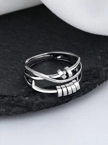 Delicate And Stylish Turnable Decompression Ring Jewelry Gifts - Silver - View 3