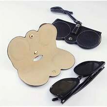 荔枝紋眼鏡套,可愛懸掛 Pu 皮革太陽眼鏡老花眼鏡收納袋便攜式旅行眼鏡架