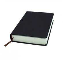 超厚空白筆記本,附大寫生本白頁和 Pu 皮革封面,辦公室和學校用品 - 黑色 - 查看 1
