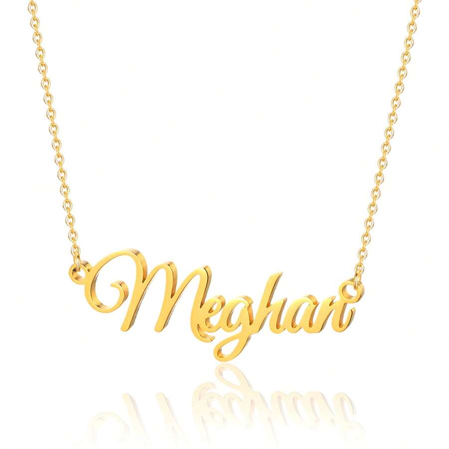 1入組鍍金個性化meghan名字項鍊,14k金個性化名字珠寶禮物,適用於女性、女孩、兒童 - Meghan - 查看 1