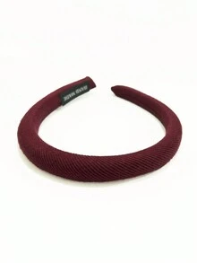 1入組女士針織寬髮帶,防滑海綿設計和高骷髏細節,適合優雅、時尚、甜美的日常、聚會和外出造型 - 酒紅色 - 查看 2