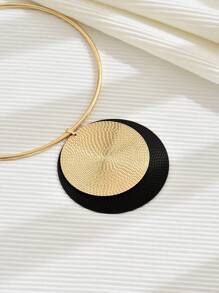 1 件简约复古金属圆圈和水滴吊坠项链