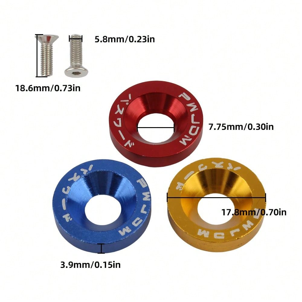 1set Blue M6 Washer Screw Universal Replacement Parts, OffRoad