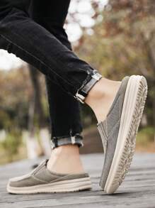 Men's Large Size Mules - Khaki - View 1