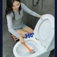 1支馬桶刷,掛牆閃電鴨設計,無死角間隙清潔,硅膠衛生間清潔刷,無需鑽孔安裝 - 白色 - 查看 4