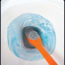 1支馬桶刷,掛牆閃電鴨設計,無死角間隙清潔,硅膠衛生間清潔刷,無需鑽孔安裝 - 白色 - 查看 8