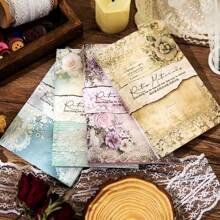 Chunshan Collection Vintage Rural Flowers Hand Account Book, 40 Sheets/1 Set - Brown - View 2