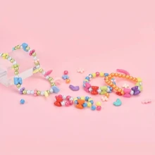 1盒女孩裝扮遊戲玩具魅力手鍊製作套件,包括珠子手鍊、戒指和diy手工藝品,生日禮物套裝,啟發孩子創意-給孩子最好的禮物 - 彩色 - 查看 5