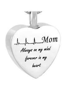 1個新款式心形骨灰吊墜項鍊,包括寵物毛髮 - 灰色 - 查看 6