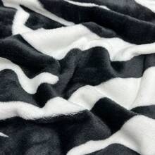 1入超柔軟法蘭絨床單毛毯，黑白卡通斑馬圖案，適合兒童和成人，柔和保暖，適用於臥室、客廳、沙發和家裡 - 黑與白 - 查看 6