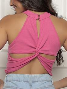 Women Tank Tops & Camis - Màu Hồng Tươi - Xem 5
