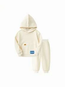 Balabala 年轻女孩连帽华夫格卫衣 - 白色 - 查看 4