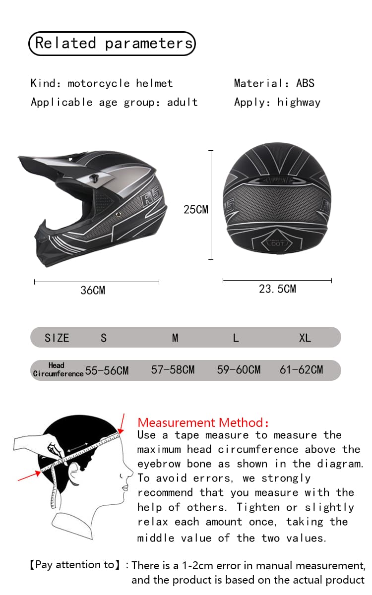 Uchoose Dot Certified Unisex Offroad Helmet Classic Racing Helmet