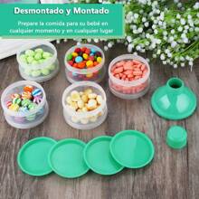 Portable Milk Powder Dispenser, 5 Layers Stackable Milk Powder Dispenser, High Capacity Suitable For Milk Powder, Sweets, Fruits - Green - View 5