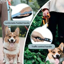 1pc Dog Car Safety Belt With Elastic Buffer Reflective Leash For Car Ride Pet Walking - Red - View 5