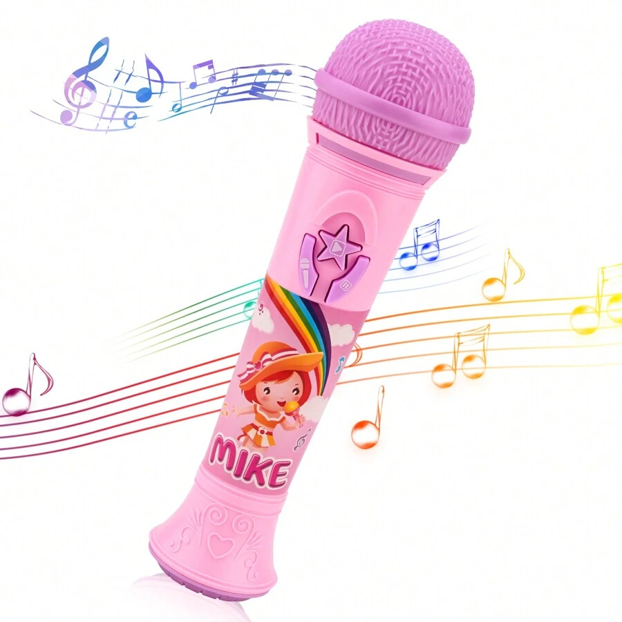 Microphone,Karaoke Wireless Microphone,Microphone  Handheld Musical Toy,Built-In Speaker, Musical Toy With Colorful Light,Gifts For Birthday Party - Pink - View 1