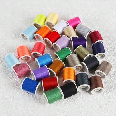 Set de 15 piezas de hilos de coser multicolor y vibrantes, suministros de costura