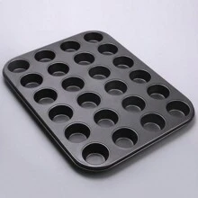 Charola para 24 mini cupcakes o panquecitos con antiadherente molde de repostería - Negro - Ver 7