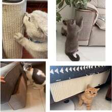 1pc Natural Sisal Cat Scratch Sofa Protector Mat, Durable & Anti-scratch & Non-shedding Furniture Scratch Pad, Suitable For Fabric Sofa, Comes With Nail-free Stickers - White - View 9