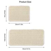 1pc Natural Sisal Cat Scratch Sofa Protector Mat, Durable & Anti-scratch & Non-shedding Furniture Scratch Pad, Suitable For Fabric Sofa, Comes With Nail-free Stickers - White - View 2
