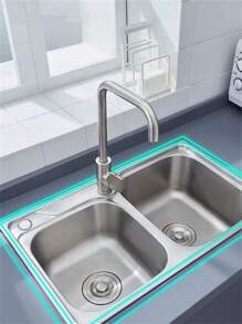 Kit 1-2-3-5Fita transparente  à prova d'água e anticongelante para cozinha, forro de papel higiênico para banheiro, costura bonita, borda de canto cai sem deixar vestígios e sem resíduo, cola de lado único, linha de canto, bela cobertura de costura, gelo de água 5CM*3 M - Transparente - Visão 6