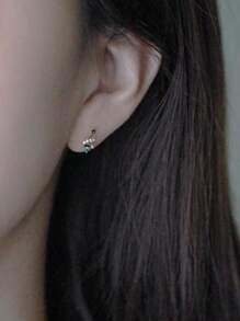 1對復古簡約S925純銀鍍14K金聖誕樹耳釘，優雅多變適合女士，適合送給她的禮物 - 金色 - 查看 2