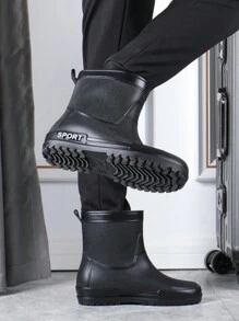 男士戶外防水橡膠鞋,適用於釣魚、登山、水上徒步旅行、雨天、青年、學生、青少年、花園、農場、建築、養殖等戶外活動 - 黑色 - 查看 3