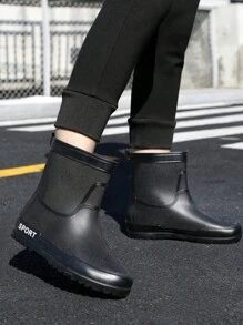 男士戶外防水橡膠鞋,適用於釣魚、登山、水上徒步旅行、雨天、青年、學生、青少年、花園、農場、建築、養殖等戶外活動 - 黑色 - 查看 6