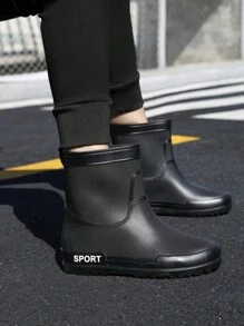 男士戶外防水橡膠鞋,適用於釣魚、登山、水上徒步旅行、雨天、青年、學生、青少年、花園、農場、建築、養殖等戶外活動 - 黑色 - 查看 5