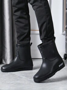 男士戶外防水橡膠鞋,適用於釣魚、登山、水上徒步旅行、雨天、青年、學生、青少年、花園、農場、建築、養殖等戶外活動 - 黑色 - 查看 2