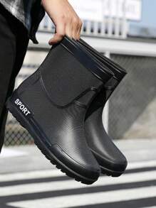 男士戶外防水橡膠鞋,適用於釣魚、登山、水上徒步旅行、雨天、青年、學生、青少年、花園、農場、建築、養殖等戶外活動 - 黑色 - 查看 4