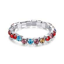 1 Piece Of Fashionable Color Ring Elastic Thread Ring Couple Can Be Combined To Automatically Adjust The Ring Jewelry Gift Daily Wear - Multicolor - View 2