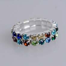 1 Piece Of Fashionable Color Ring Elastic Thread Ring Couple Can Be Combined To Automatically Adjust The Ring Jewelry Gift Daily Wear - Multicolor - View 5