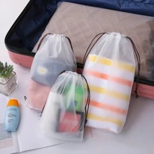 10入組透明拉繩袋,防水收納袋,旅行袋,泳裝收納袋,防塵鞋袋,防水熱泉袋,塑膠袋 - 白色 - 查看 4