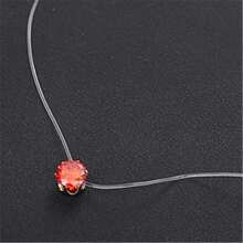 1pc Transparent Fishing Line Chain Statement Necklace With Cubic Zirconia - Solitaire - View 8