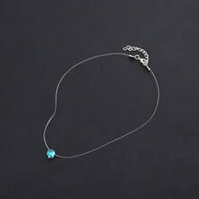 1pc Transparent Fishing Line Chain Statement Necklace With Cubic Zirconia - Solitaire - View 4