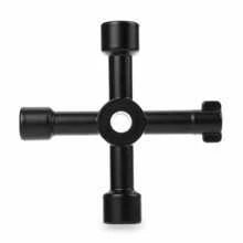 Multifunctional Portable Four Way Universal Triangular Wrench Key, Pipeline Device Key, Gas Meter Cabinet, Air Release Radiator Triangle - Black - View 3