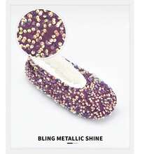Women'S Romantic Grey Purple Shiny Beaded Indoor Shoes - Violet Purple - View 4