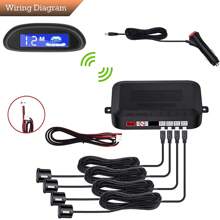 汽車停車電子 Led 停車雷達帶 4 個停車感應器備用停車雷達監控偵測器系統背光顯示 - 黑色 - 查看 5