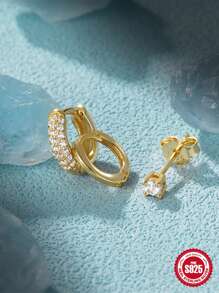 3 Pcs Fashionable Evil Eye Cubic Zirconia 925 Sterling Silver Earring Set Women Summer Jewelry