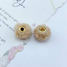 10pcs Colorful Plush Ball Bead With Large Hole Diy Jewelry Making Accessory - Hair ball beads - View 4