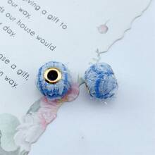 10入組彩色格子布樣大孔珠子,diy珠寶製作用品 - 毛球珠子 - 查看 17