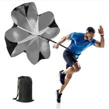 1入組黑色速度阻力降落傘,適用於田徑跑步,短跑訓練,核心力量和足球力量與敏捷訓練設備 - 黑色 - 查看 1