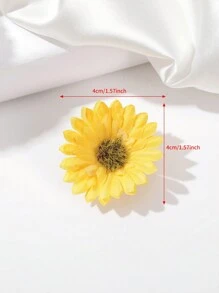 6 cái Hoa Hướng dương Thiết kế Mini Kẹp tóc Đối với bờ biển Kỳ nghỉ - Màu vàng - Xem 7
